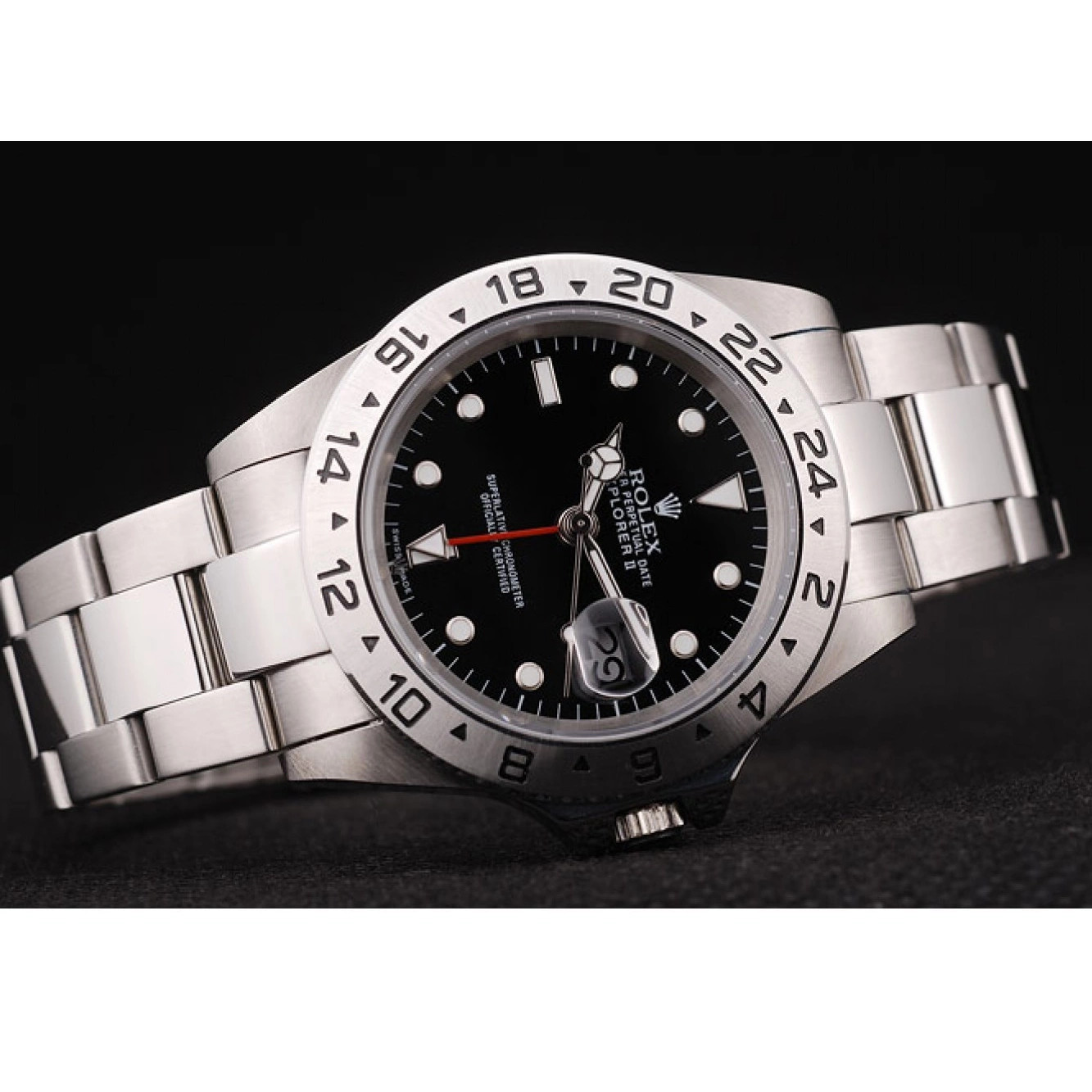 MiroTime 0729 Rolex Explorer Stainless Steel Bezel Black Dial